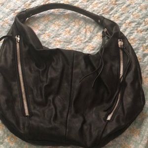 Express black leather purse